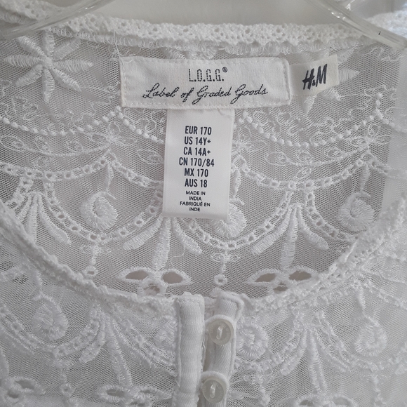 H&M L.O.G.G White Top (14Y) - Picture 6 of 10